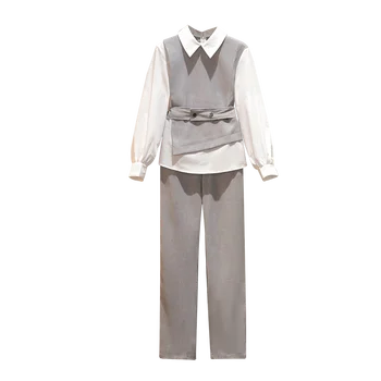 4XL plus lieluma biznesa uzvalks biroja lady 2 gabals, kas rudens modes tops un bikses gadījuma tracksuit sievietēm