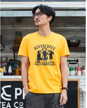 Youpin Vasaras vīriešu kokvilnas ar īsām piedurknēm T-krekls ar Multfilmas trušu drukāšanas Mīksts un ērts Elpojošs