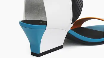 Sajauc Krāsu Sieviešu Pludmales Sandales Gladiatoru Dizaina Ķīlis Vasaras Kurpes Sieviete Atvērtu Purngalu Formālu Kleita Sandalias Mujer 2018 Zapatos