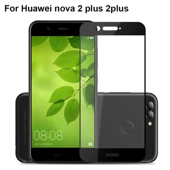 2pc Black 9H Pilna ķermeņa Ekrāna Aizsargs, Lai Huawei nova 2 plus nova 2plus2 plus Pilnībā Segtu aizsargplēvi Rūdīts Stikls