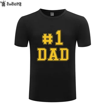 #1 DAD T Krekls Vīriešiem Smieklīgi Kokvilnas ar Īsām Piedurknēm T Jaunums Vasaras T-Krekls Vīriešiem Radošo Topi Tee Tēva Diena Dāvanu, Lielo Izmēru