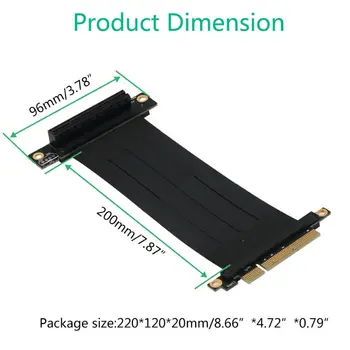 20cm lielu Ātrumu DATORA PCI Express 8X Stāvvadu Savienotājs Kabeļu Stāvvadu Karte PCI-E 8X Elastīgu Kabeli Paplašinājuma Portu Adapteri, 270°