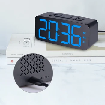 Ar USB Kabeli 12/24 Stundas Elektronisko Nixie Pulkstenis Atlikt Nakts Gaisma Lielu Skaitu Reklāmas Galda Pulkstenis Dual Alarm Skatīties