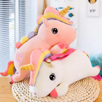 40CM Pildījumu Unicorn Plīša Mugursoma Cartoon Unicorn Plīša Rotaļlietas Dzīvnieku Zirgu Lelle Kawaii Soma Dzimšanas dienas Dāvana Meitenēm Bērniem