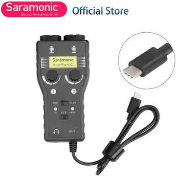 Saramonic 2-Sliežu XLR & 3,5 mm Mikrofona Pults + Ģitāra Audio Interfeiss USB Type-C Ierīcēm Samsung Xiaomi Huawei