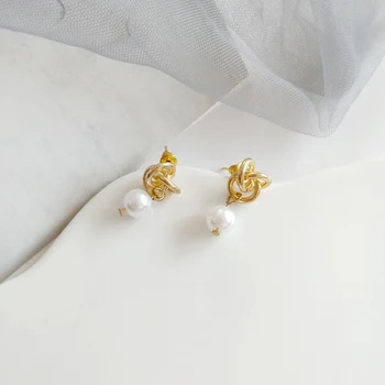 Sievietes unikālā auskari ģeometriskā vara kvalitātes auskari Ms pērļu auskaru delikāts auskari vairumtirdzniecība modes metāla