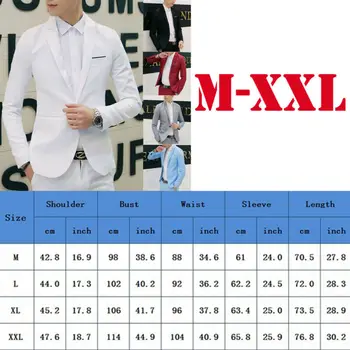 Modes-fit korejas vīriešu kokvilnas jaka Bleizeri Melna Zila plus izmērs M, lai 2XL vīriešu bleizeri vīriešu kāzu mētelis
