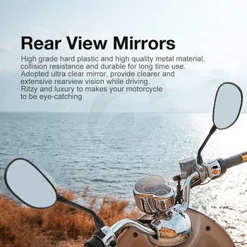 OUMURS 8mm 10mm Motociklu Spoguļi Scooter Netīrumi Velosipēds ATV E-Bike Atpakaļskata Spoguļi Electrombile Atpakaļ Sānu Spoguļi Honda Yamaha