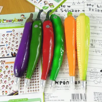 Dārzeņu, augļu formas lodīšu pildspalva ar magnētu ledusskapis stickersMagnetic tāfeles uzlīmes virtuves pensLength:10.5~14.5 cm