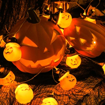 Jauki Halovīni Ķirbju String Lampas, LED Laternu Puse Mājas, Dārza Svētki Apdare DIY Radošo Ķirbju Apgaismes Virtenes