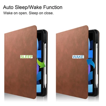 Auto Wake-up PU Ādas Gadījumā ipad 4 Gaisa 2020. Gadam Tablete Gadījumā Soft Case For iPad 4 Gaisa 2020. Gadam Pārsegu Pildspalvu, Zīmuļu Turētājs Stāv