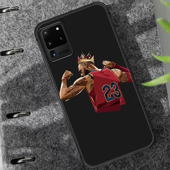 Džeimss basketbola zvaigžņu 23 Telefonu Gadījumā Segtu Korpuss Samsung Galaxy S 7 8 9 10 e 20 FE malas uitra plus Piezīme 9 10 20 black Būtiska