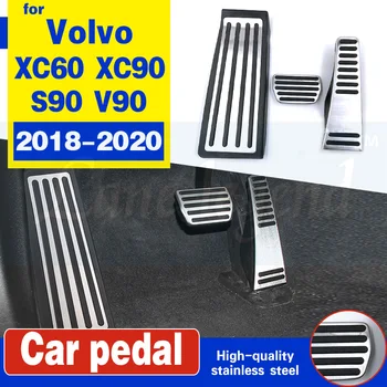 Volvo XC60 XC90 S90 V90 2018 2019 2020 Nerūsējošā Tērauda Auto Akseleratora Degvielas Pedālis, Bremzes Kāju Balsts Pedāļi Vāka Piederumi
