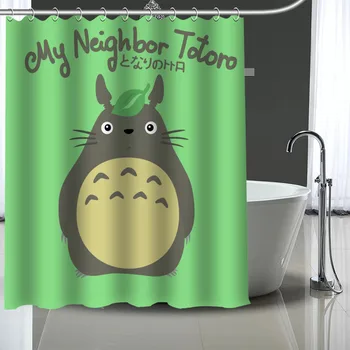 Karstā Pārdošanas Totoro Pielāgoto Modeli Poliestera Vannas aizkaru Ūdensizturīgs Dušas Aizkari DIY Vannas Ekrāna Drukāts Aizkaru Vannas istaba