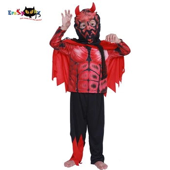 Eraspooky Halloween Kostīms Bērniem Deluxe Muskuļu Darth Maul Kostīms bērnam Velns cosplay zēns Dēmons biedējošu kostīmi 3-12 gadiem