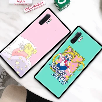 Gudrs Sailor Moon Telefonu Gadījumā Samsung Note 8 9 10 Plus 10Lite 20 Ultra M10 M20 M30s M40 F41 Mīksto Vāciņu Atpakaļ Coque Capa Shell