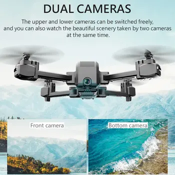 Jaunākās KF607 Quadcopter ar Wifi FPV 1080P 4K IZŠĶIRTSPĒJAS Dual Kameras Optisko Plūsmu Selfie Dūkoņa Salokāms Mini Dron VS SG106 visuo xs816