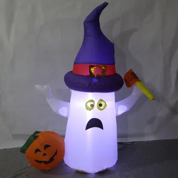 100cm Piepūšamās Spoku /Ķirbju Halloween Rotaļlietas LED Apgaismota Rotaļlietas Iekštelpu Āra Pagalmā Decos Uzspridzināt Spoku Festivāls Puse Prop