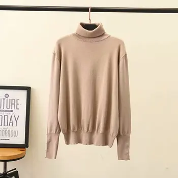 Augstu uzrullētu apkakli džemperis sievietēm ar garām piedurknēm džemperis ar 2019. gada rudenī, džemperis, džemperi sieviešu ikdienas topi, trikotāža apģērbu plus lieluma 3XL