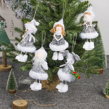 Jauki Auduma Ziemassvētku Lelles Kuloni DIY Santa Claus, Sniegavīrs Angel Lelli Ziemsvētki Koks Piekārtiem Rotājumi Labu Dāvanu Bērniem
