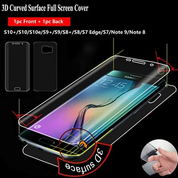 3D Aizsargājošu Plēvi uz Samsung Galaxy S10 Plus S10e S8 S9 Plus S6 S7 Malā Piezīme 9 8 Ekrāna Aizsargs, Plēves, Folijas (Ne Stikla)