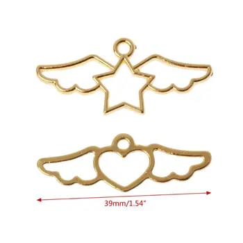 2gab Sirds Star Wings Rāmis Kulons Atvērt Bezel Iestatījums UV Sveķu Rotaslietu izgatavošana