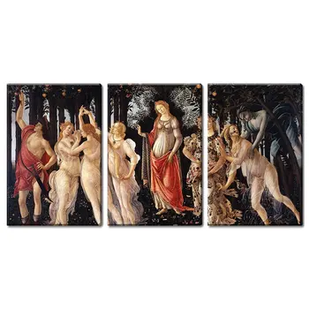 3 Paneli, Pasaules Slavenu Gleznu Reprodukcijas uz Audekla Sienas Māksla - Romantisku Ainavu ar Wassily Kandinskis Piliens kuģniecība