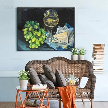 Mūsdienu Eļļa, Audekls Gleznošanai Augļu Pārtikas Mākslas Plakātu Drukāšana Restorāns Dekori Stikla Virtuves Sadzīves Rota Sienas Attēlu