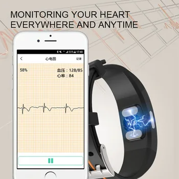 Labākā Pārdošanas Smart Aproce Atbalsta EKG+PPG asinsspiediens, Sirdsdarbības Monitoringa IP67 waterpoof Pedometrs Sporta Fitnesa Rokassprādze