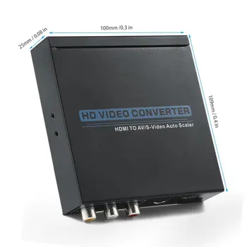 Mini Nav Signāla Traucējumus, HDMI, AV/S-Video HD Video & Audio Converter Atbilst VGA/SVGA/XGA/SXGA/UXGA Atbalsta 720p/1080p