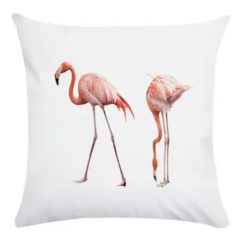 Putnu Spilvens Segums Flamingo Dizaina Spilvena Gadījumā Dīvānu Kokvilnas Poliestera 45cmx45cm Capa De Almofada Apdare Spilvens CR048