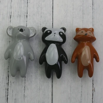 1GB Cute Kids dzīvnieku Keramikas Pavelciet Rokturi Kabineta Durvju Rokturi, Virtuves Kumodes Atvilktnē Atvelk Mājas, Mēbeļu furnitūra