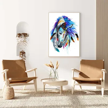Modernā Stila Gleznas HD Iespiesti Glezna, Ierāmēta Plakātu Garu Unicorn Dzīvnieku Attēlus, Sienu Mākslas Moduļu Mājas Dekors Dzīvojamā Istaba