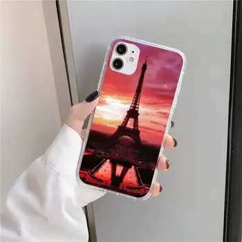Romantiskā Parīze, Eifeļa Tornis Telefonu Gadījumā Pārredzama iPhone 11 12 mini pro XS MAX 8 7 6 6S Plus X 5S SE 2020. GADAM XR