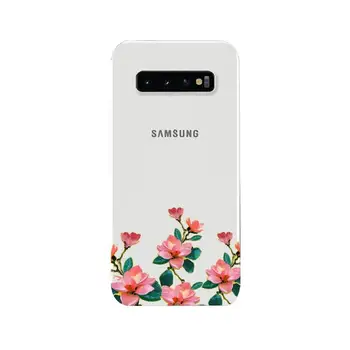 Akvarelis augi ar ziedu Telefonu Gadījumā Samsung Galaxy s5 S6 S7 malas plus S8 S9 S10 S20 plus S10lite 2020. Gadam, Skaidri būtiska Vāciņu