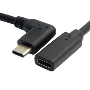 0.3 Metri Atgriezeniska Dizaina C Tipa USB 3.1 90 grādu Vīriešu USB-C Female Extension Datu Kabeli Paplašinātāju Vadu Universālā