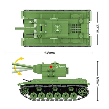 818PCS Militāro KV 2 Smagie Panzer Tvertne Bloki Savietojami WW2 Padomju Tanku Pilsētas Policijas Ēkas Ķieģeļu Rotaļlietas Zēniem