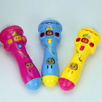 1PC LED Flashing Karaoke Dziedāšana Mikrofons Cūku Rotaļlietu Debesīm zvaigznes Projekcijas Bumbu Gaismas Bērni Magic stick Bērniem Jautra Dāvana
