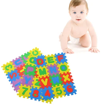 36Pcs/set 5*5cm Multfilmas angļu Alfabēta Modelis Baby Lien Paklājs Puzzle Rotaļlietas, Lai Bērns EVA Putu Jogas Vēstuli Mats Mācību Rotaļlietas