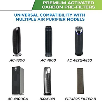 Papildu Filtri Premium Oglekļa Aktivizēts Nomaiņa Pirms Filtra 6 Pack Saderīgs ar Gaisa Attīrītājs Modeļi AC4800 Sērija (AC482