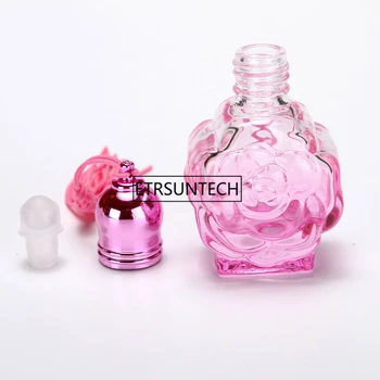 10 ml rožu Smaržu Pudelē, Ar stikla Rullīšu Bumbu Ceļa Veltnis Uzpildāmas Pudeles Ēteriskās Eļļas Roll-on Stikla F2042