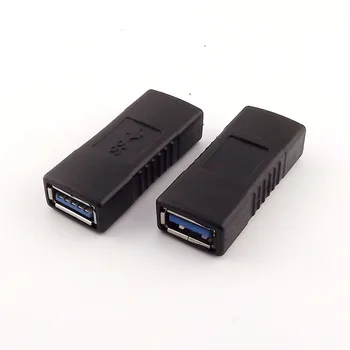 10Pcs Black USB 3.0 Tipa Sieviete, lai Sieviete Adaptera Savienotāju Dzimumu Mainītājs Savienotājs