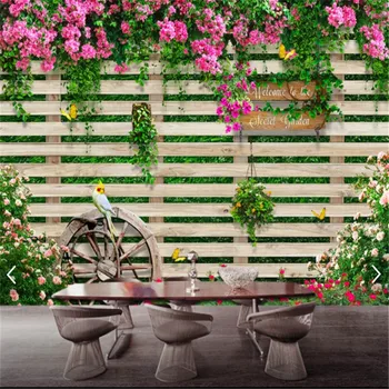 Vidusjūras Zemniecisks Stils Rožu Ziedu Fona Tapetes Dzīvojamā Istabā, Guļamistabā 3D Wall Papers Mājas Dekoru Papel De Parede