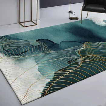 Stilīgs jauns Ķīniešu gold line green abstract tintes dzīvojamā istaba guļamistaba virtuves gultas mat paklājs