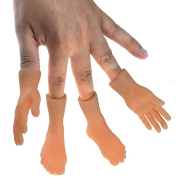 Jauno Fun Mini gumijas pirkstu rokas leļļu komplekts 2,4,6,12 pa kreisi, pa labi pirkstu, rotaļlietas atbalsta grupa soma pinata akciju pildvielas