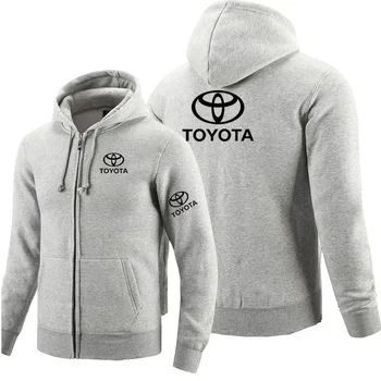 Rāvējslēdzēju Hoodies Toyota logo Uzdrukāts Vilnas pelēkā vārna garām Piedurknēm Cilvēka rāvējslēdzēju Jaka sporta Krekls