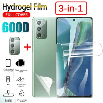 3-in-1 Mīksts Hidrogelu Filmu Ekrāna Aizsargs Kameras Objektīvs Filmu Samsung Galaxy Note 20 Ultra, Ņemiet vērā, 10 Plus Lite Piezīme 9 8 Kino