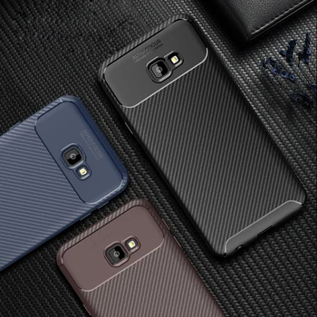 Samsung Galaxy J3 J7 J8 J2 Pro J4 J6 Plus 2018 Telefonu Gadījumā Oglekļa Šķiedra Mīksta, TPU Silikona Aizmugurējo Vāciņu J2 J4 Core J260 Gadījumā