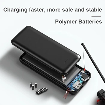 Mini Power Bank 10000mAh Portatīvo PowerBank Par iPhone Xiaomi Dual USB Porti Ātra Ārējo Lādētāju Akumulators powerbank