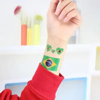Ūdensizturīgs Izmantojamais Valsts Karoga Tetovējumu Uzlīmes Pagaidu Brazīlijas Karoga Futbola Ķermeņa, Sejas, Roku Tetovējums
